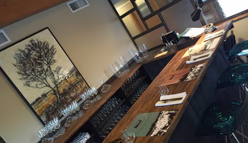 The bar and table settings at Seasons